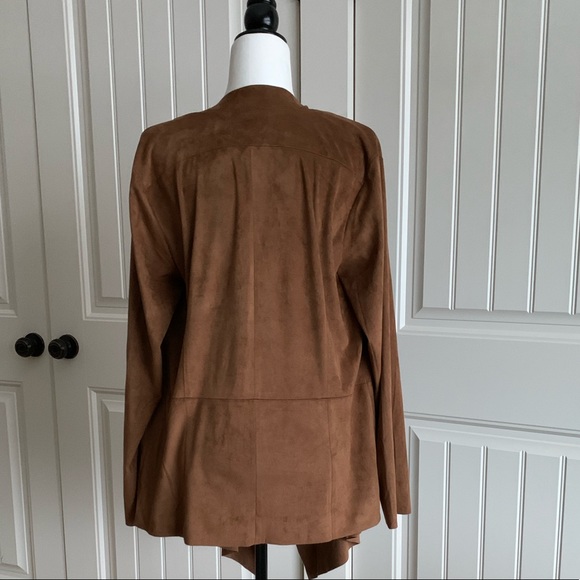 Faux Suede Drop front Jacket - Picture 2 of 5